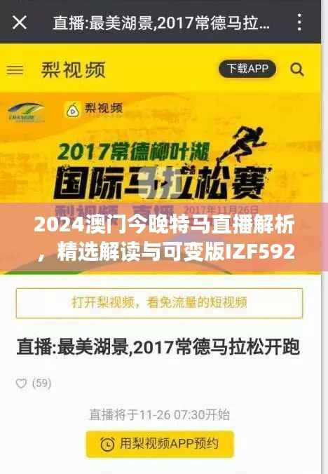 2024澳门今晚特马直播解析,精选解读与可变版IZF592.74详述