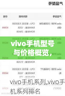 vivo手机型号与价格概览,全面解析热门型号与最新报价
