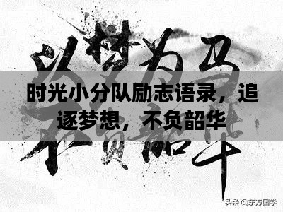 时光小分队励志语录,追逐梦想,不负韶华